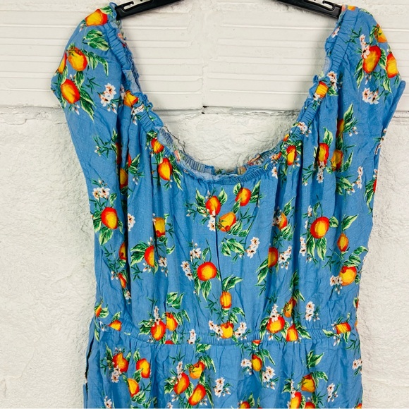 Torrid blue pocket orange print Floral Maxi Dress size 3X - Picture 15 of 17